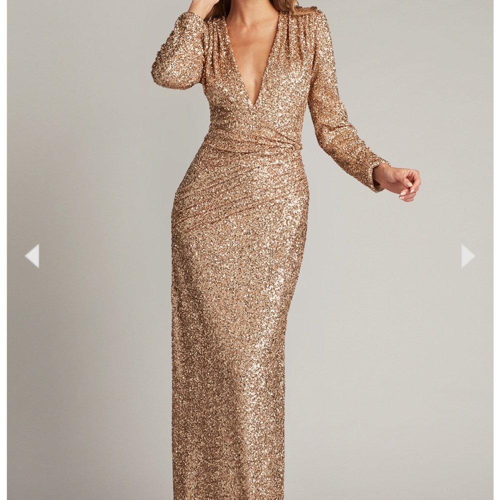 Elegant NEW Gold Sequin Evening Gown